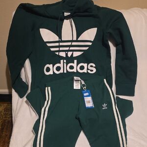 Adidas Green Tracksuit with White Logo